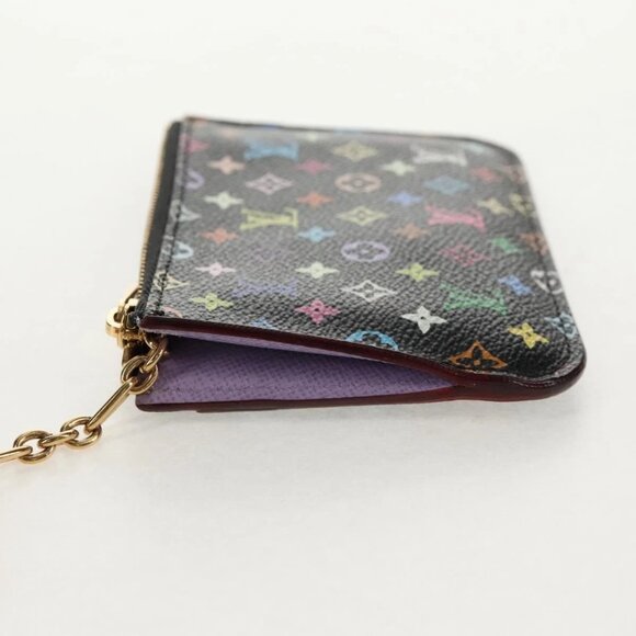 LOUIS VUITTON Multicolor Pochette Cles NM Coin Purse Black M60279 Auth 146522V - Picture 5 of 16